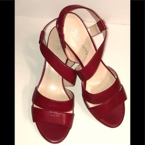 • NEW • Franco Sarto Red Leather Heels